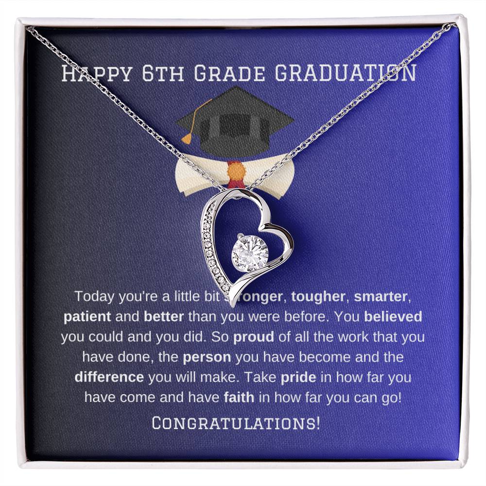 6th Grade Graduation Heart Necklace Gift-[Heartfelt Family Gift]