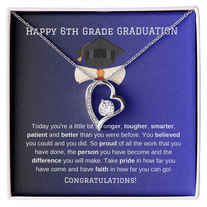 6th Grade Graduation Heart Necklace Gift-[Heartfelt Family Gift]