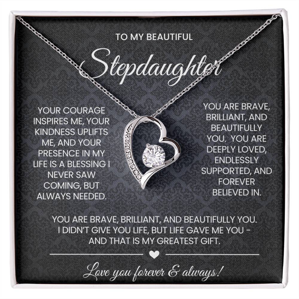 To My Stepddaughter Forever Love Necklace Gift