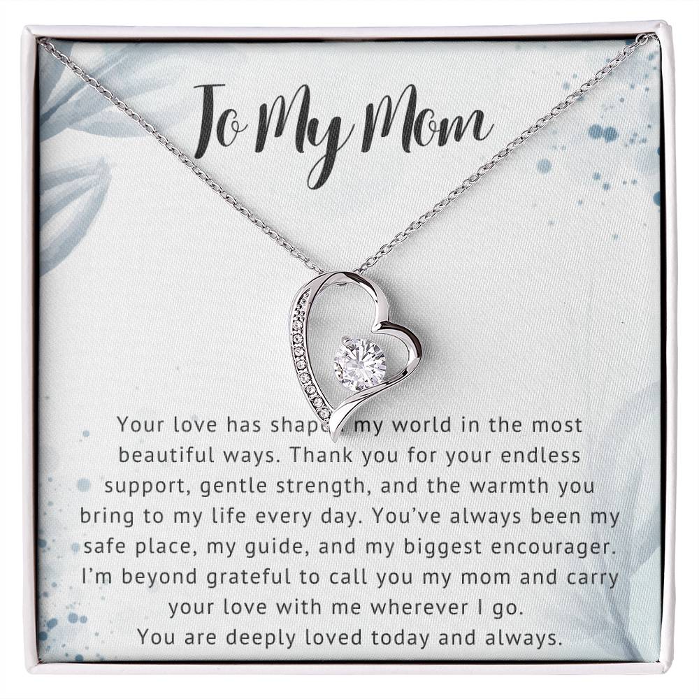 To My Mom Heart Necklace Gift