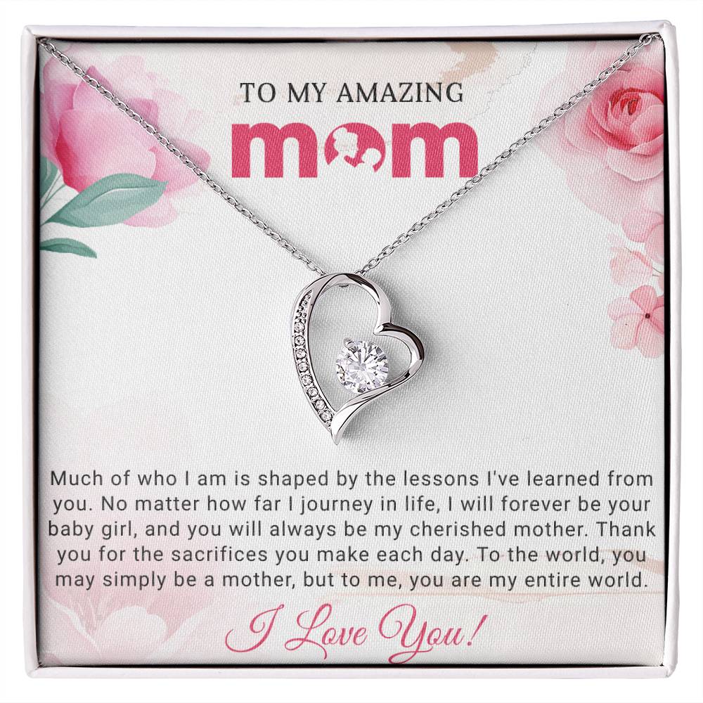 To My Mom Heart Necklace Gift