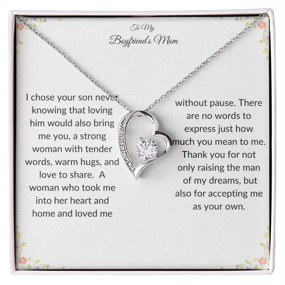 To My Boyfriends Mom Heart Necklace Gift-[Heartfelt Family Gift]