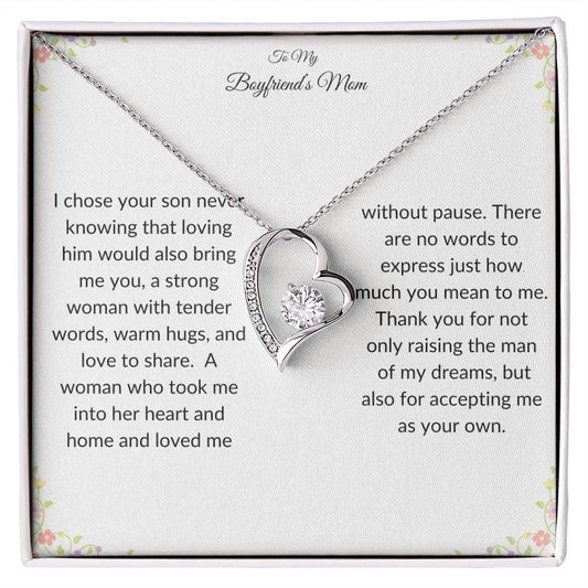 To My Boyfriends Mom Heart Necklace Gift-[Heartfelt Family Gift]