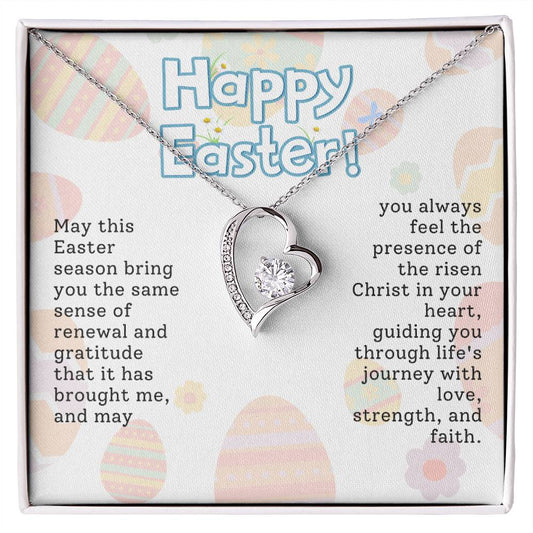 Happy Easter Heart Necklace Gift-[Heartfelt Family Gift]