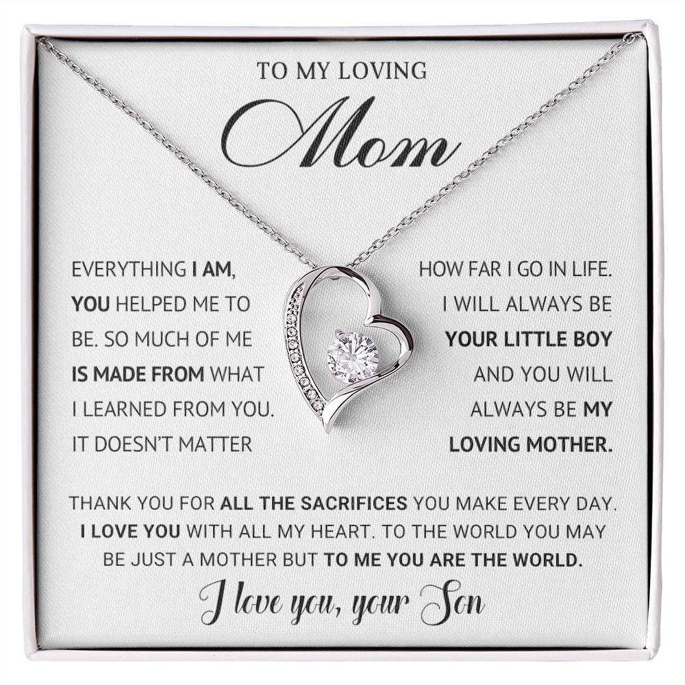 To My Mom Heart Necklace Gift