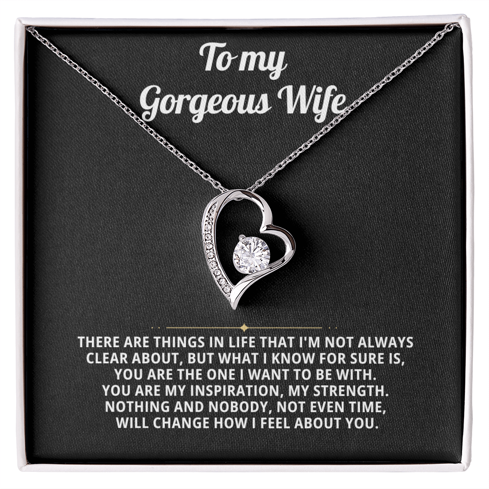 To My Wife Heart Necklace Gift
