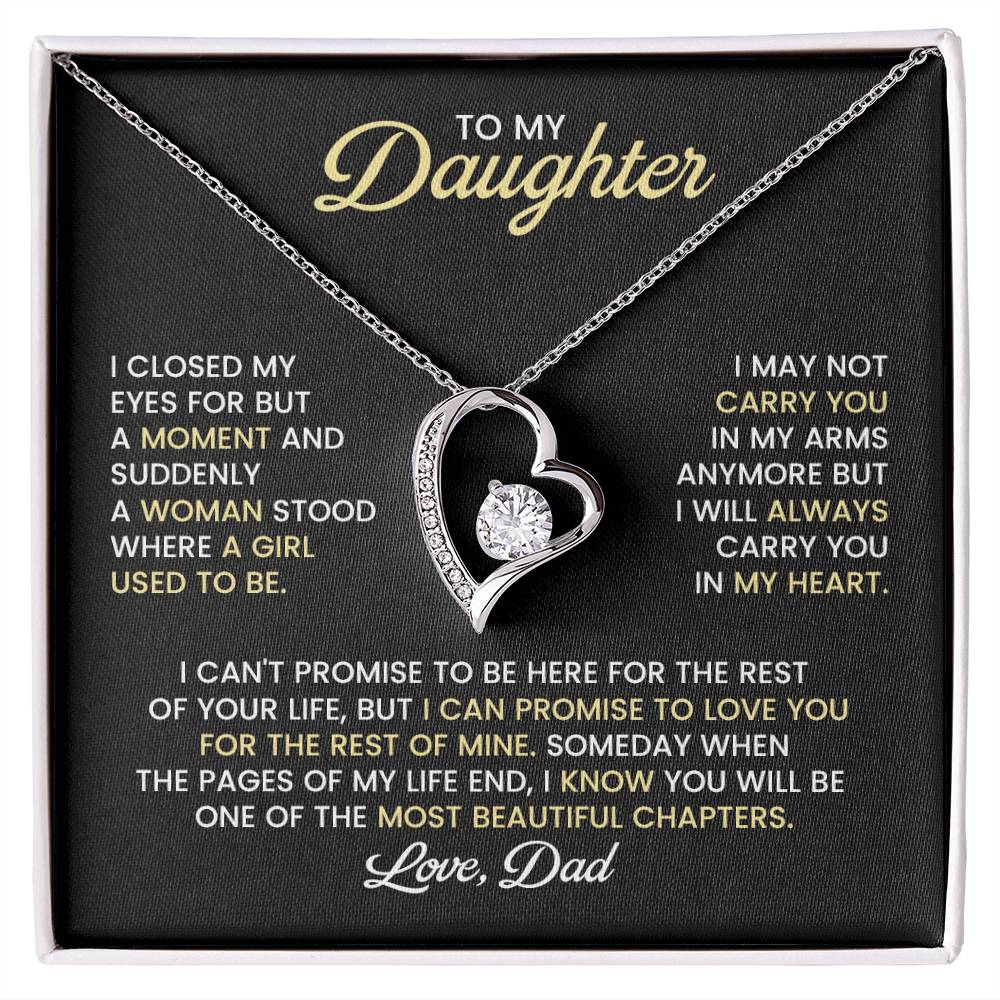 Daughter Heart Necklace Gift from Dad