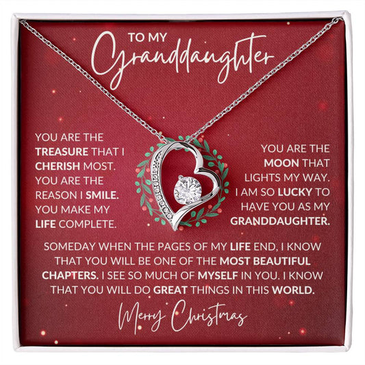 Granddaughter Christmas Heart Necklace Gift-[Heartfelt Family Gift]