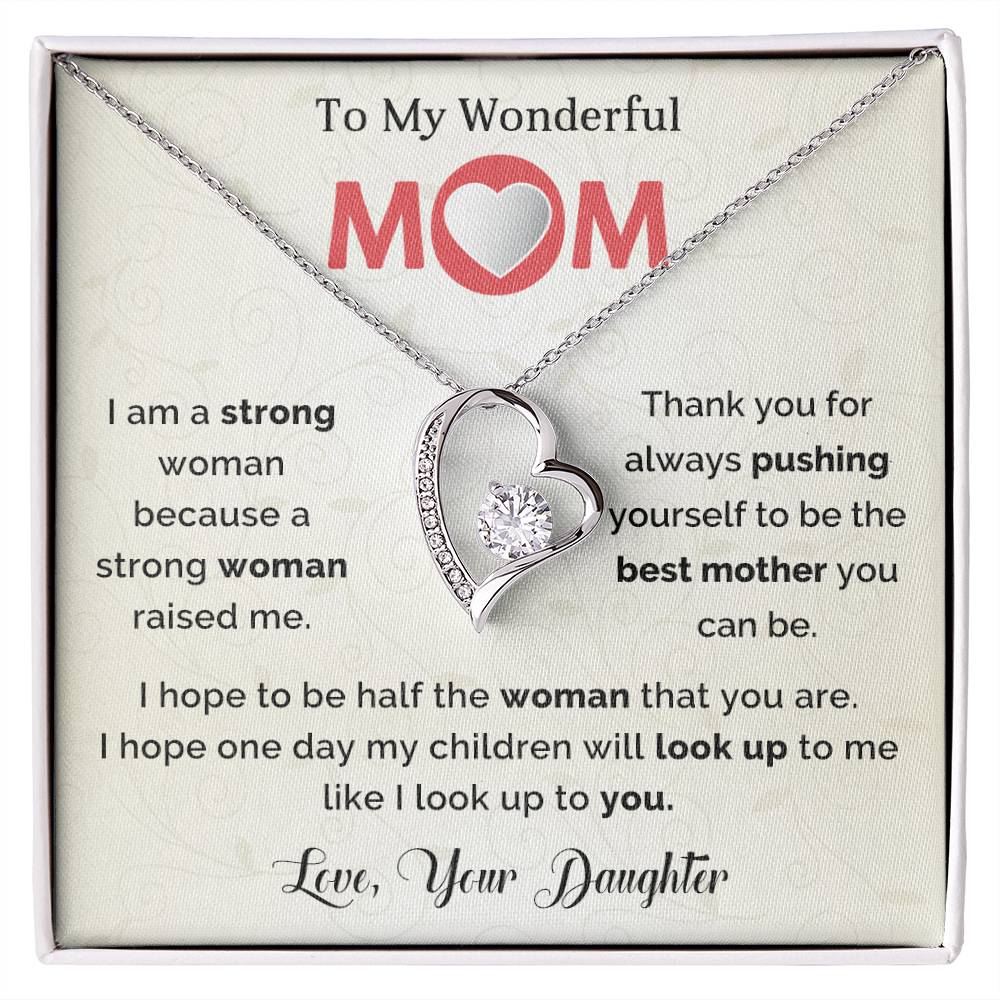 To My Mom Heart Necklace Gift