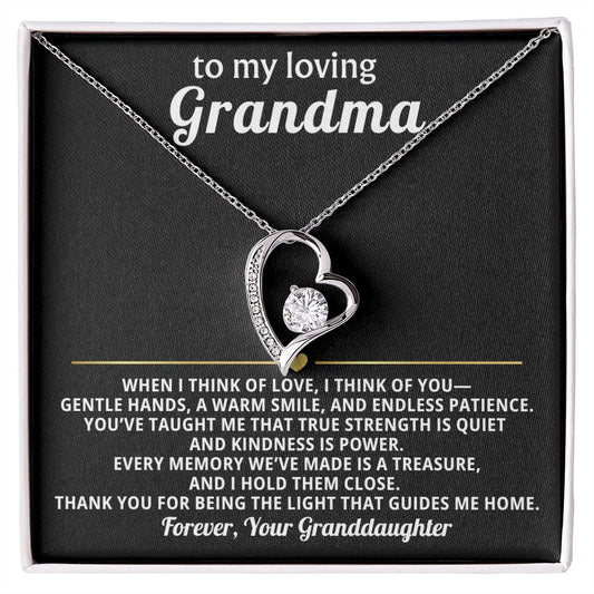 Grandmother Heart Necklace Gift from Granddaughter