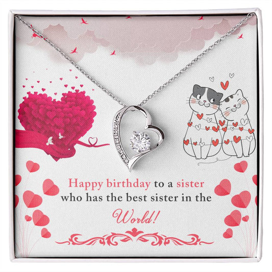 Sister Birthday Heart Necklace Gift-[Heartfelt Family Gift]