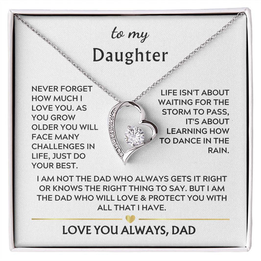 Daughter from Dad Heart Necklace Gift