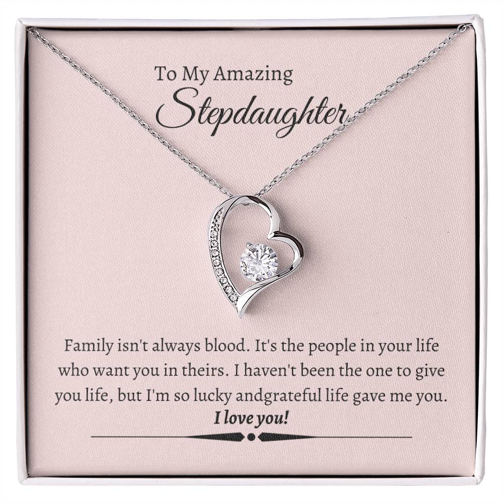 Stepdaughter Heart Necklace Gift-[Heartfelt Family Gift]