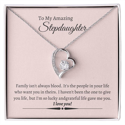 Stepdaughter Heart Necklace Gift-[Heartfelt Family Gift]