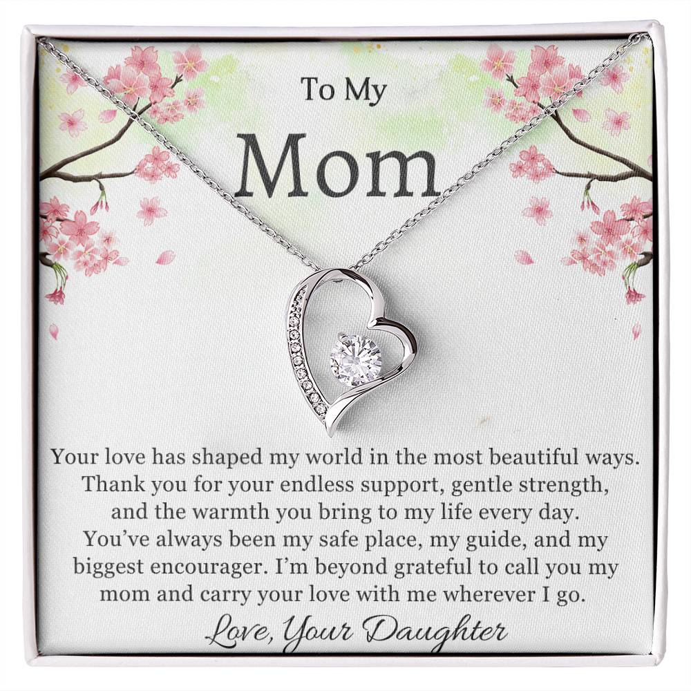 To My Mom Heart Necklace Gift