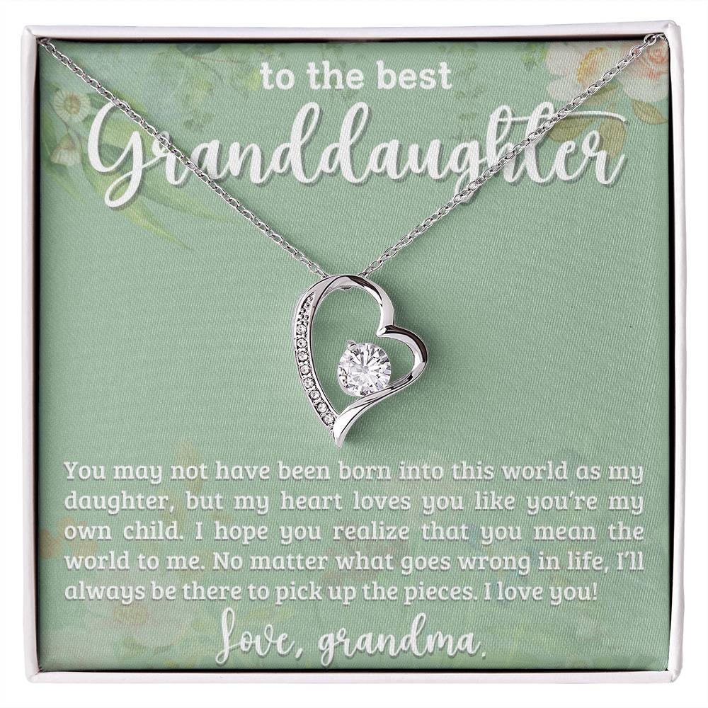 Granddaughter Necklace - Christmas  Birthday Gift Personalized  Monogrammed Leather Jewelry for Granddaughter-[Heartfelt Family Gift]