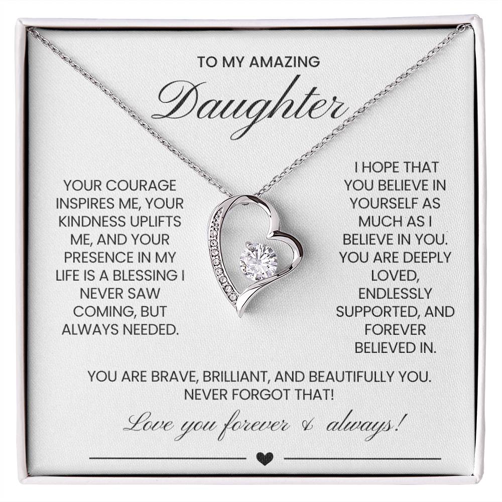 To My Daughter Forever Love Necklace Gift
