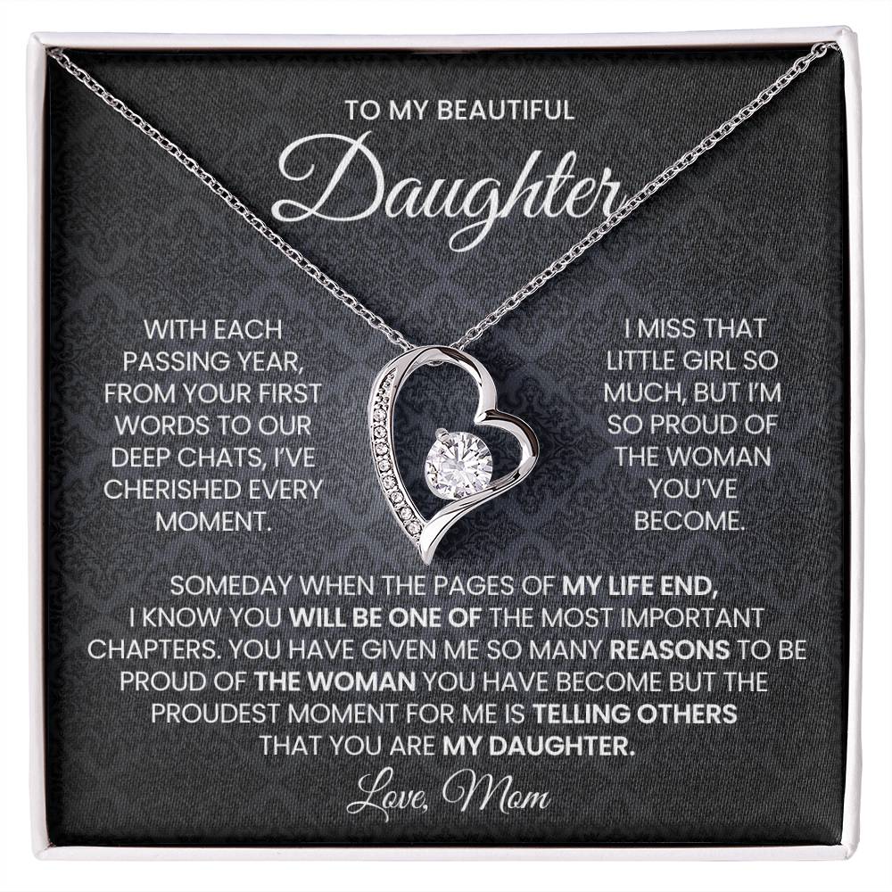 To My Daughter Forever Love Necklace Gift