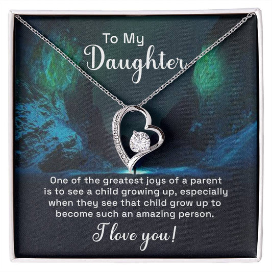 Daughter Greatest Joy Heart Necklace Gift-[Heartfelt Family Gift]