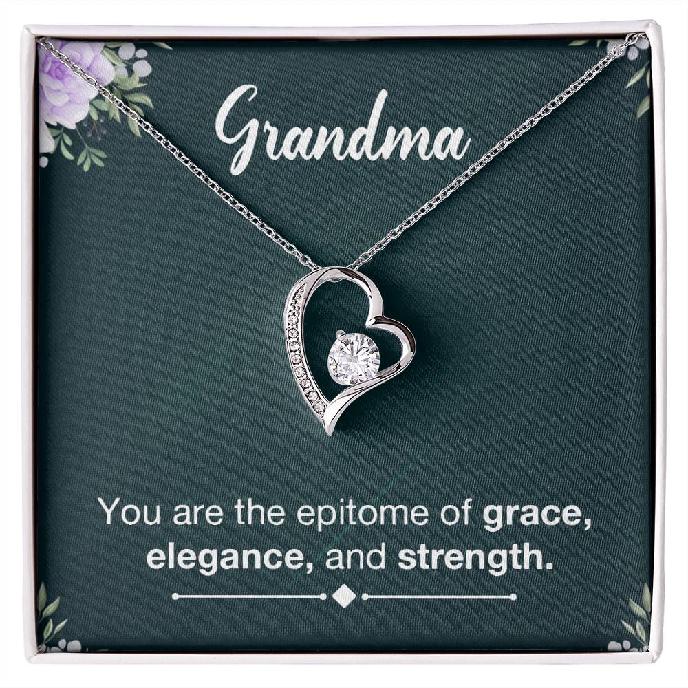 Grandma Grace Heart Necklace Gift-[Heartfelt Family Gift]