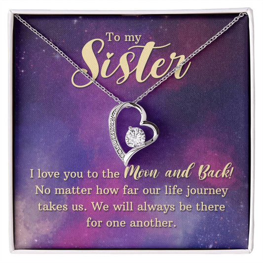 To My Sister-I love you Heart Necklace Gift-[Heartfelt Family Gift]