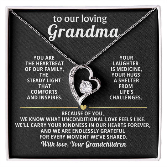 Grandmother Heart Necklace Gift From Grandchildren