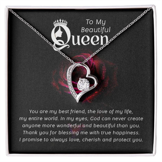 Beautiful Queen Heart Necklace Gift-[Heartfelt Family Gift]