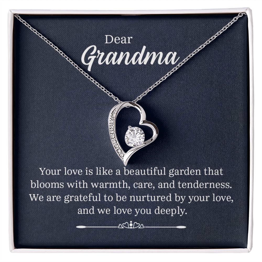 To My Grandma - Your Love Is Like A Beautiful Garden Heart Necklace Gift-[Heartfelt Family Gift]