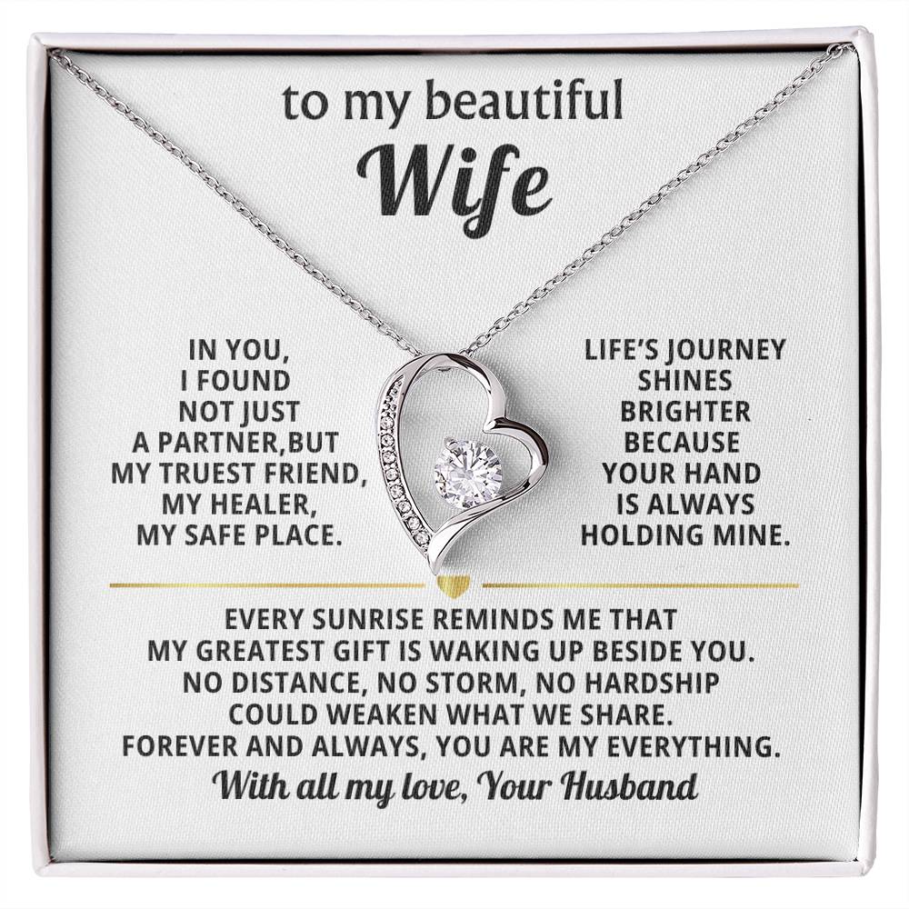 To My Beautiful Wife Heart Necklace