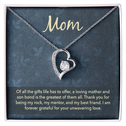 Mom The Greatest Gift Heart Necklace-[Heartfelt Family Gift]