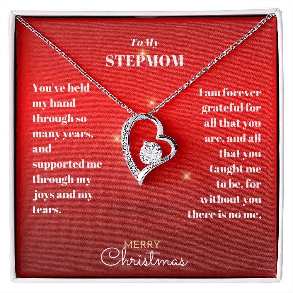 Stepmom Christmas Heart Necklace Gift-[Heartfelt Family Gift]