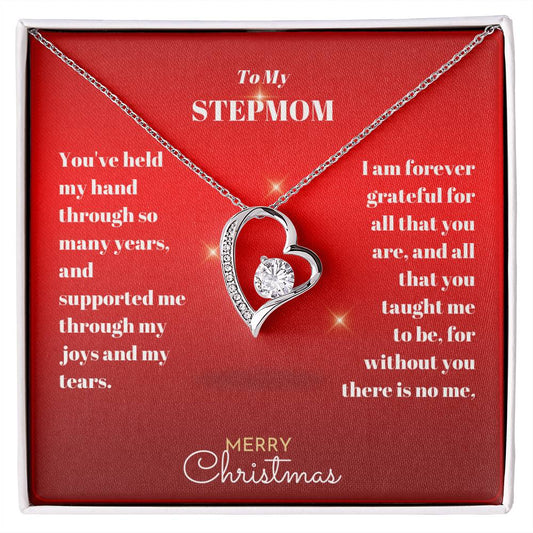 Stepmom Christmas Heart Necklace Gift-[Heartfelt Family Gift]