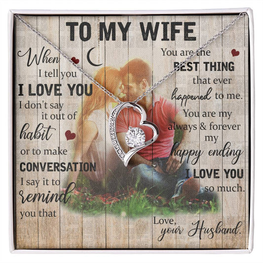 Wife Heart Necklace - The Perfect Gift for the Love of My Life-[Heartfelt Family Gift]