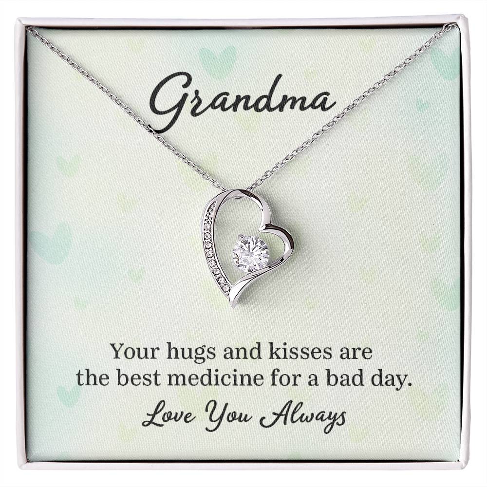 grandma - your hugs and kisses Heart Necklace Gift-[Heartfelt Family Gift]