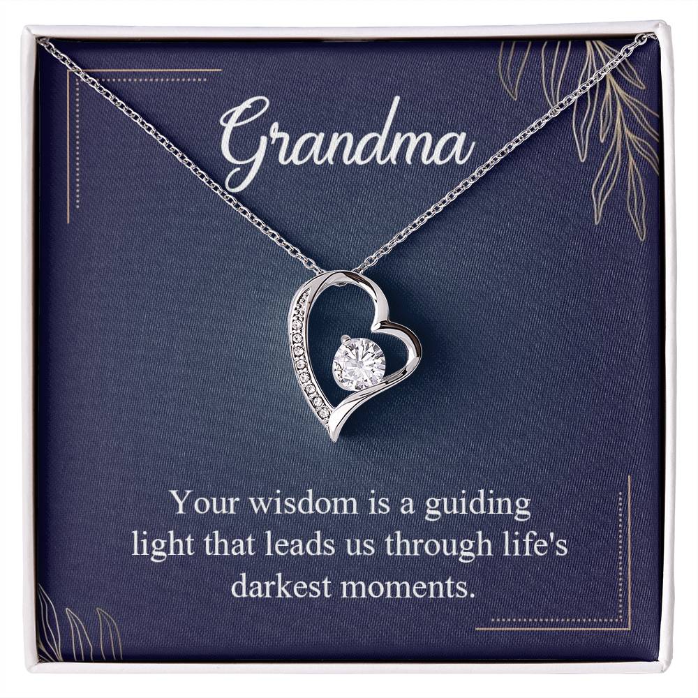 Grandma Guiding Light Heart Necklace Gift-[Heartfelt Family Gift]