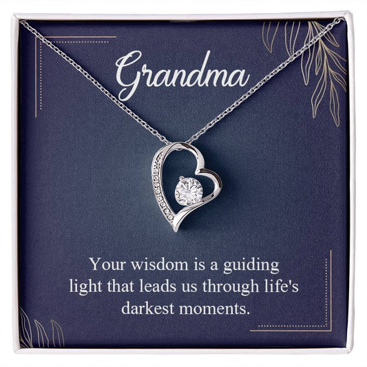 Grandma Guiding Light Heart Necklace Gift-[Heartfelt Family Gift]