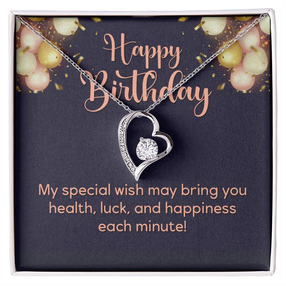 Happy Birthday Heart Necklace Gift-[Heartfelt Family Gift]