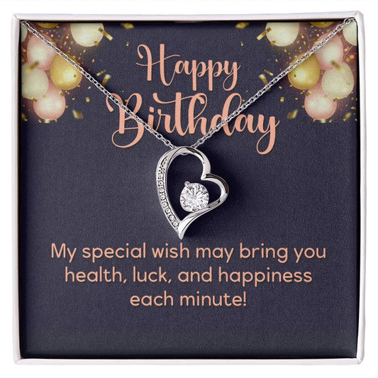 Happy Birthday Heart Necklace Gift-[Heartfelt Family Gift]
