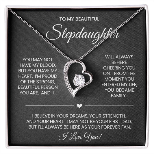 To My Stepddaughter Forever Love Necklace Gift