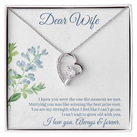Dear Wife Heart Necklace Gift-[Heartfelt Family Gift]