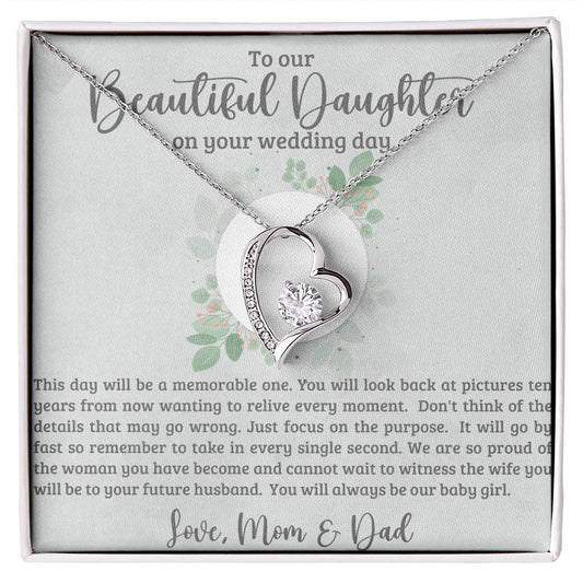Daughter on Your Wedding Day Heart Necklace-[Heartfelt Family Gift]