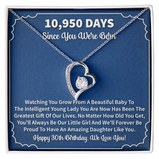 30th Birthday Heart Necklace Gift-[Heartfelt Family Gift]
