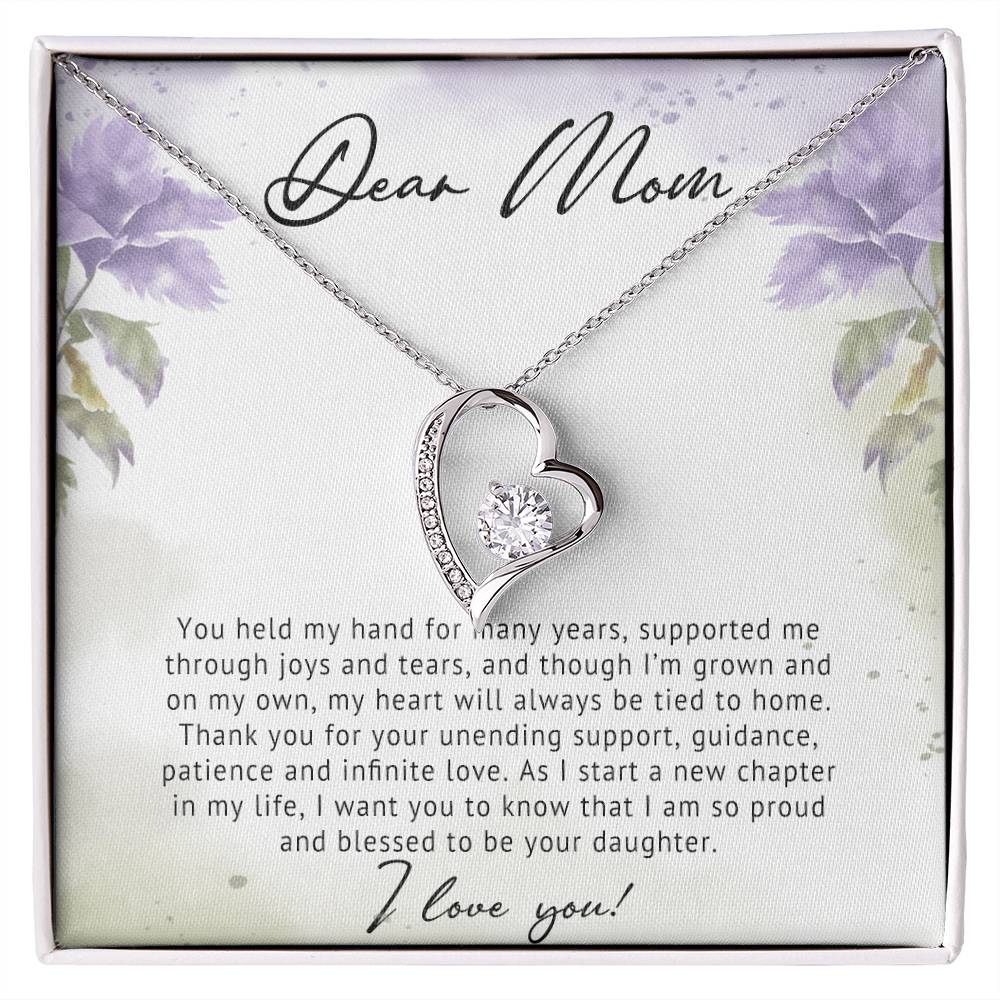 To My Mom Heart Necklace Gift