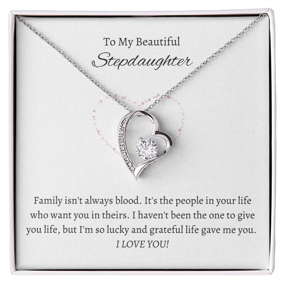 Beautiful Stepdaughter Heart Necklace Gift-[Heartfelt Family Gift]