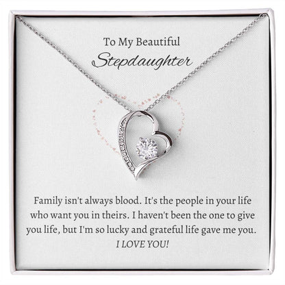 Beautiful Stepdaughter Heart Necklace Gift-[Heartfelt Family Gift]