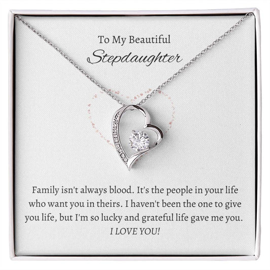 Beautiful Stepdaughter Heart Necklace Gift-[Heartfelt Family Gift]