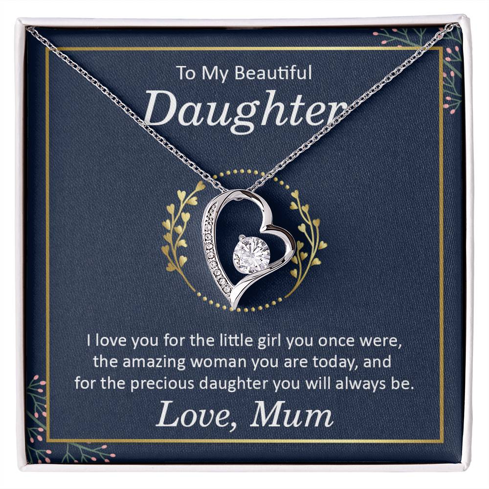 To My Beautiful Daughter - I Love You Heart Necklace Gift-[Heartfelt Family Gift]