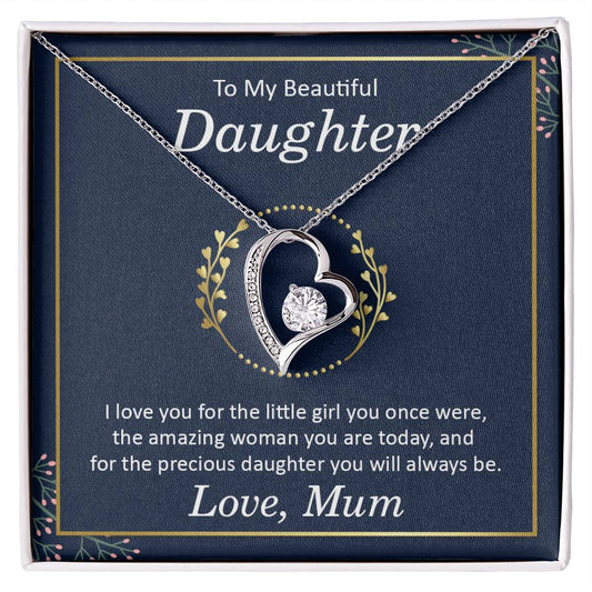 To My Beautiful Daughter - I Love You Heart Necklace Gift-[Heartfelt Family Gift]
