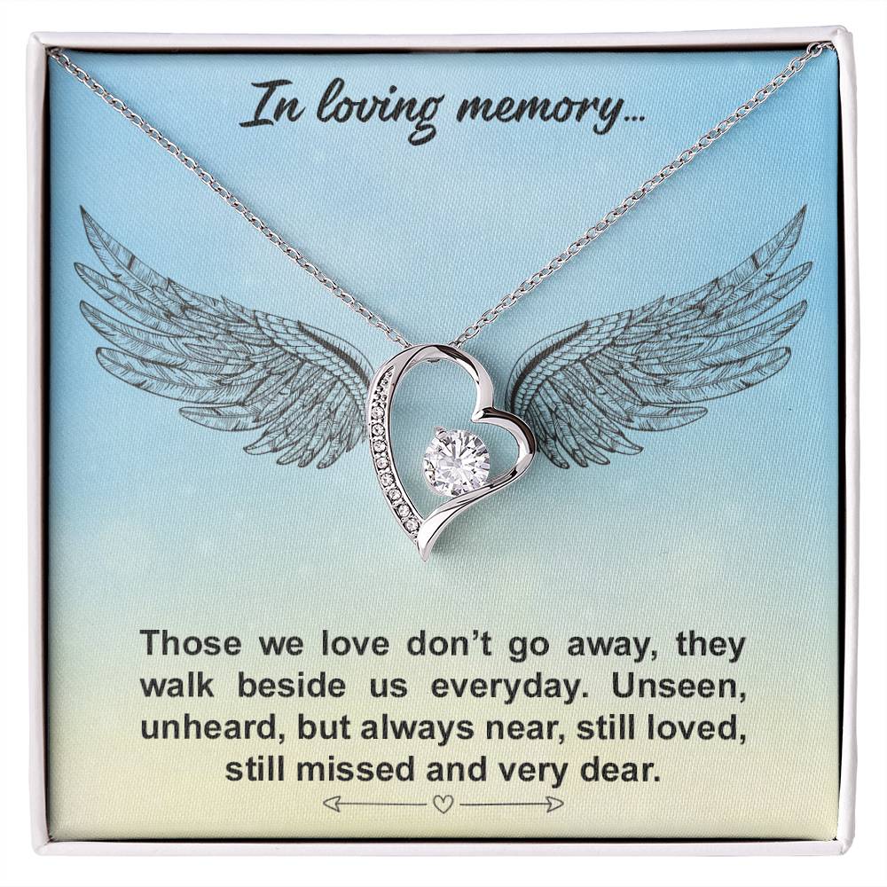In Loving Memory Angel Wings Heart Necklace Gift-[Heartfelt Family Gift]
