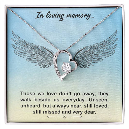 In Loving Memory Angel Wings Heart Necklace Gift-[Heartfelt Family Gift]